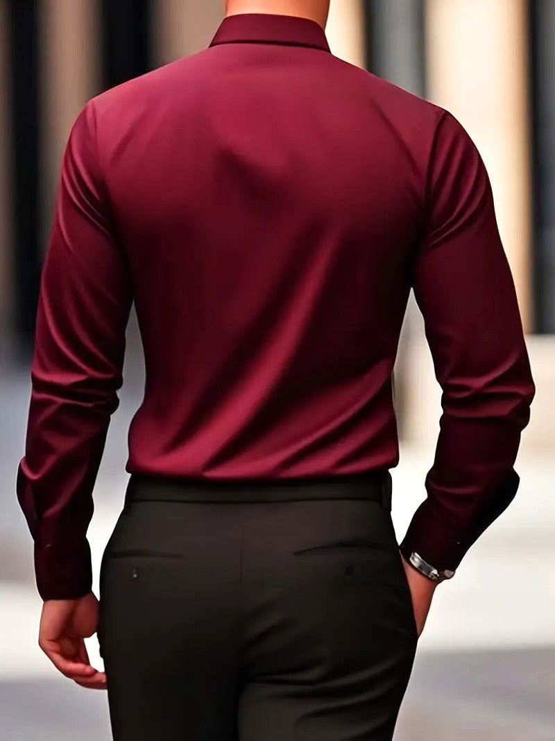 Arven | Dress Shirt Pointed Collar Long Sleeve Button-Down