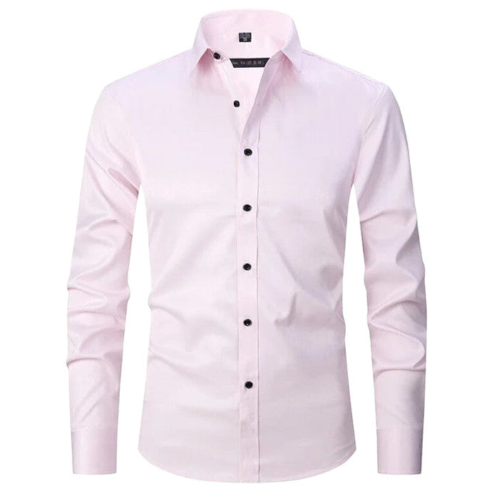 Norven | Dress Shirt Stretch Slim Fit Button-Front Long Sleeve