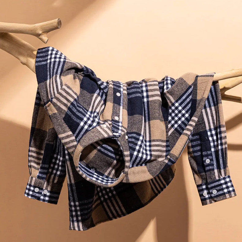 Relveck | Flannel Shirt Brushed Cotton Button-Down Tailored Fit