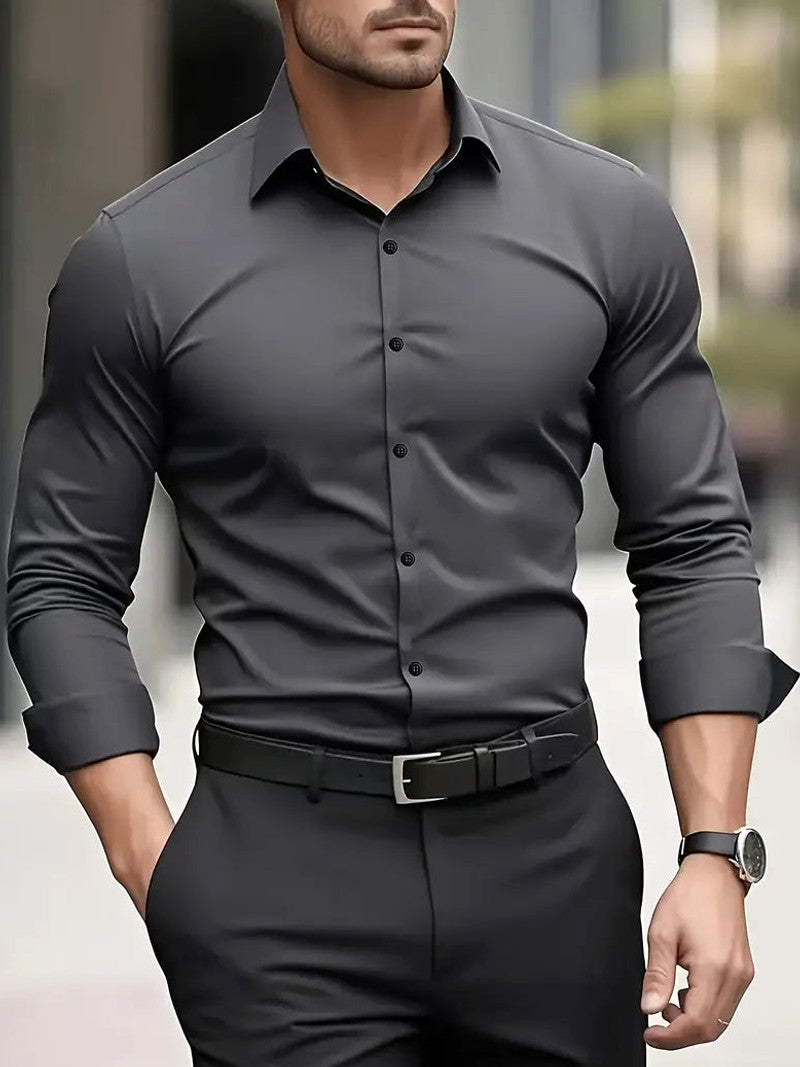 Arven | Dress Shirt Pointed Collar Long Sleeve Button-Down