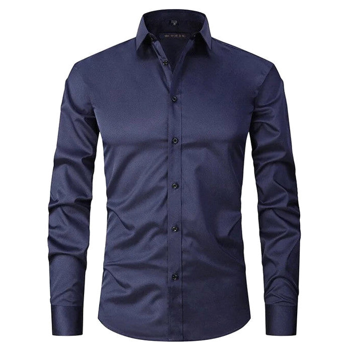 Norven | Dress Shirt Stretch Slim Fit Button-Front Long Sleeve