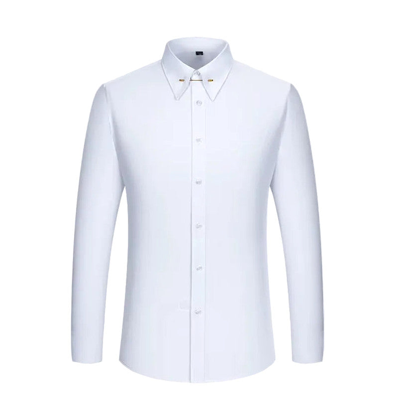 Stravan | Dress Shirt French Cuffs Collar Bar Detail