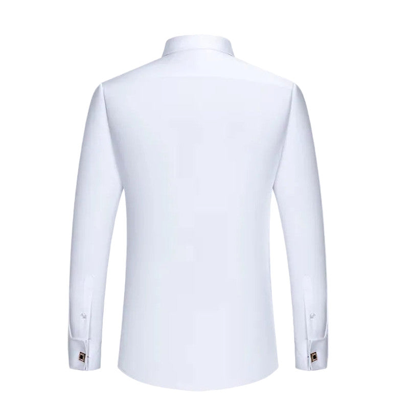 Stravan | Dress Shirt French Cuffs Collar Bar Detail