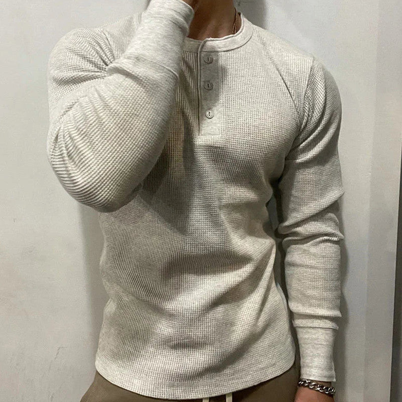 Graven | Fit Shirt Waffle Knit Henley Slim Cut