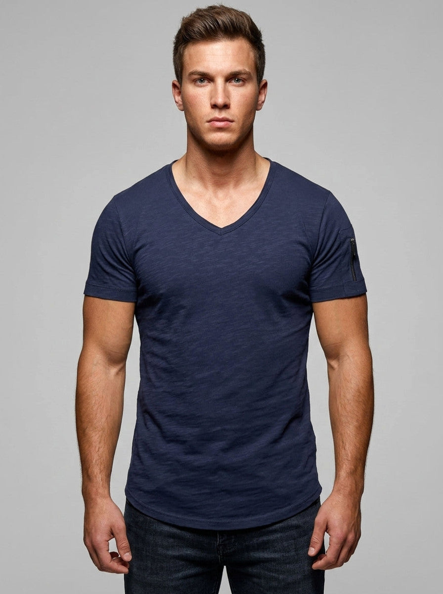 V-neck muscle tee — On Model - Upper Body | Generated by Modelize