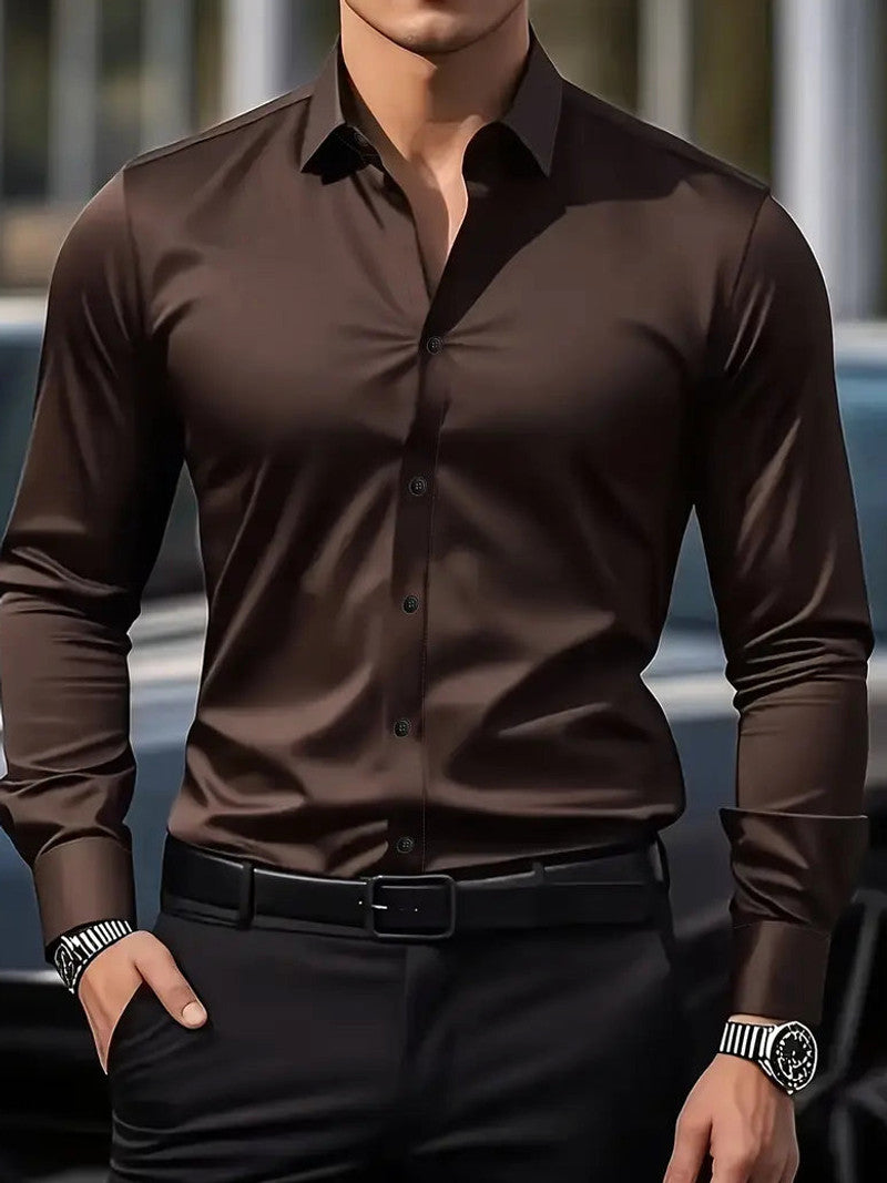 Arven | Dress Shirt Pointed Collar Long Sleeve Button-Down