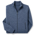 Aldous | Quarter Zip Sweater Merino Knit Slim Fit Blue – Product Photo