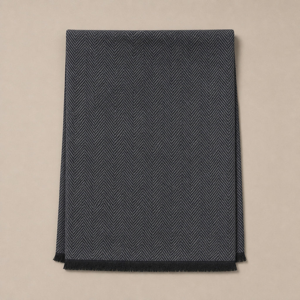 Cashmere Scarf Soft Knit Black – Product Photo