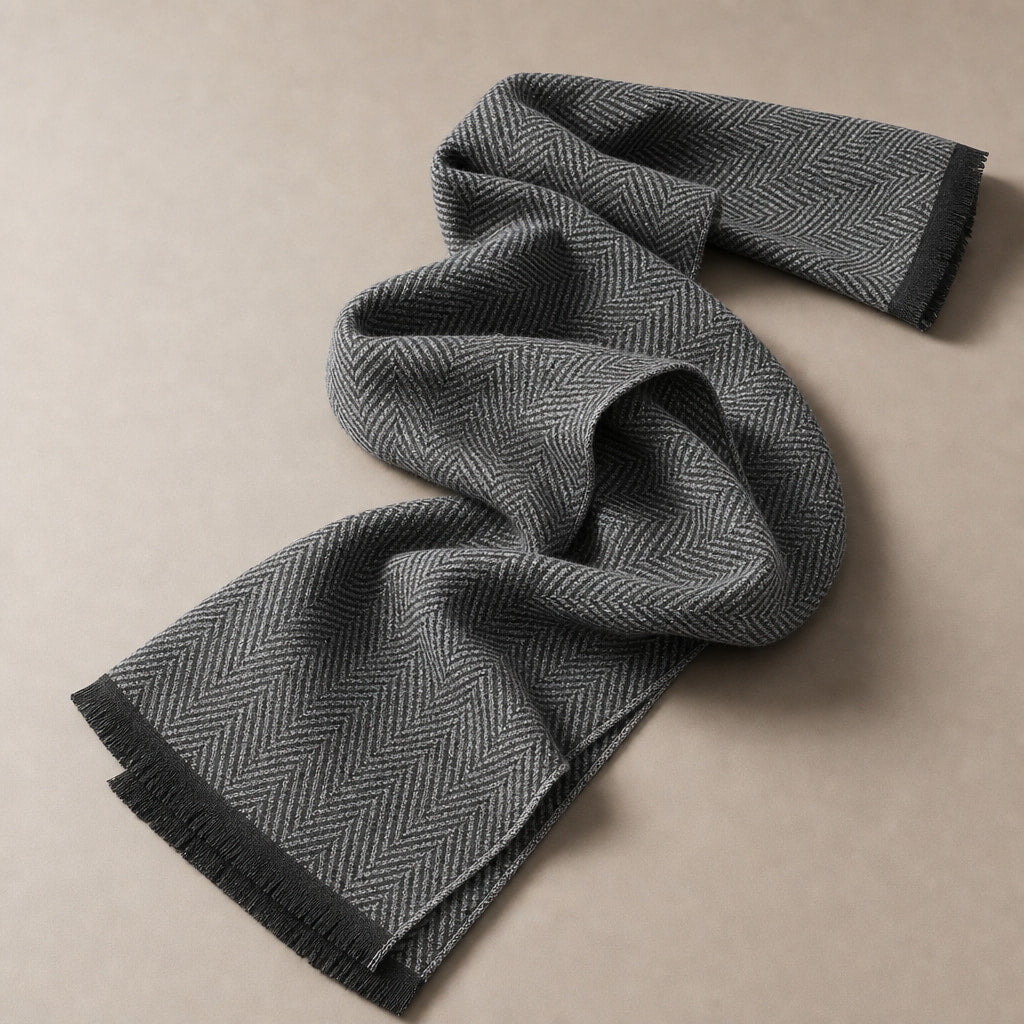 Cashmere Scarf Soft Knit in Dark Gray – Tomosino Premium Menswear