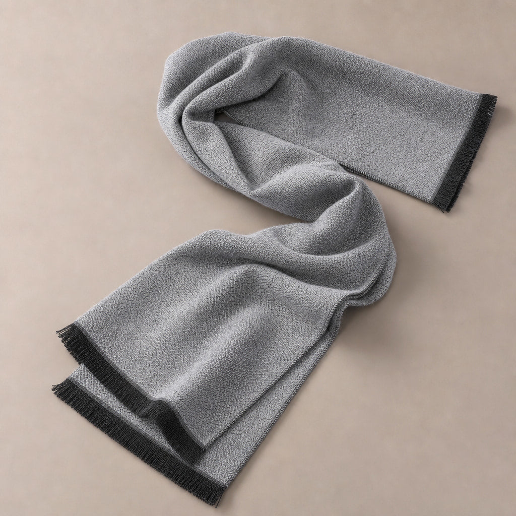 Cashmere Scarf Soft Knit in Light Gray – Tomosino Premium Menswear