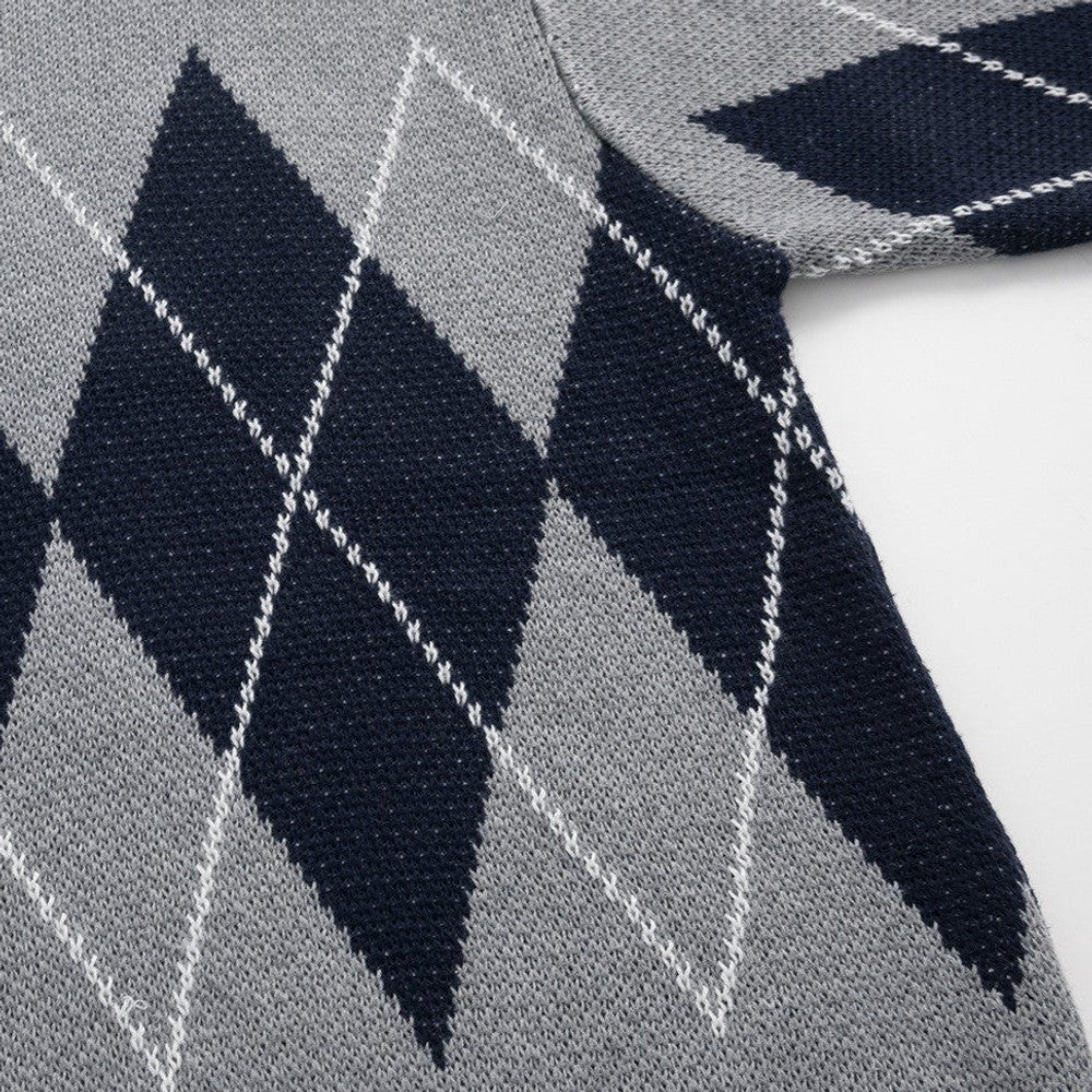 Ardleigh | Argyle Knit Jumper Structured Collar – Product Photo