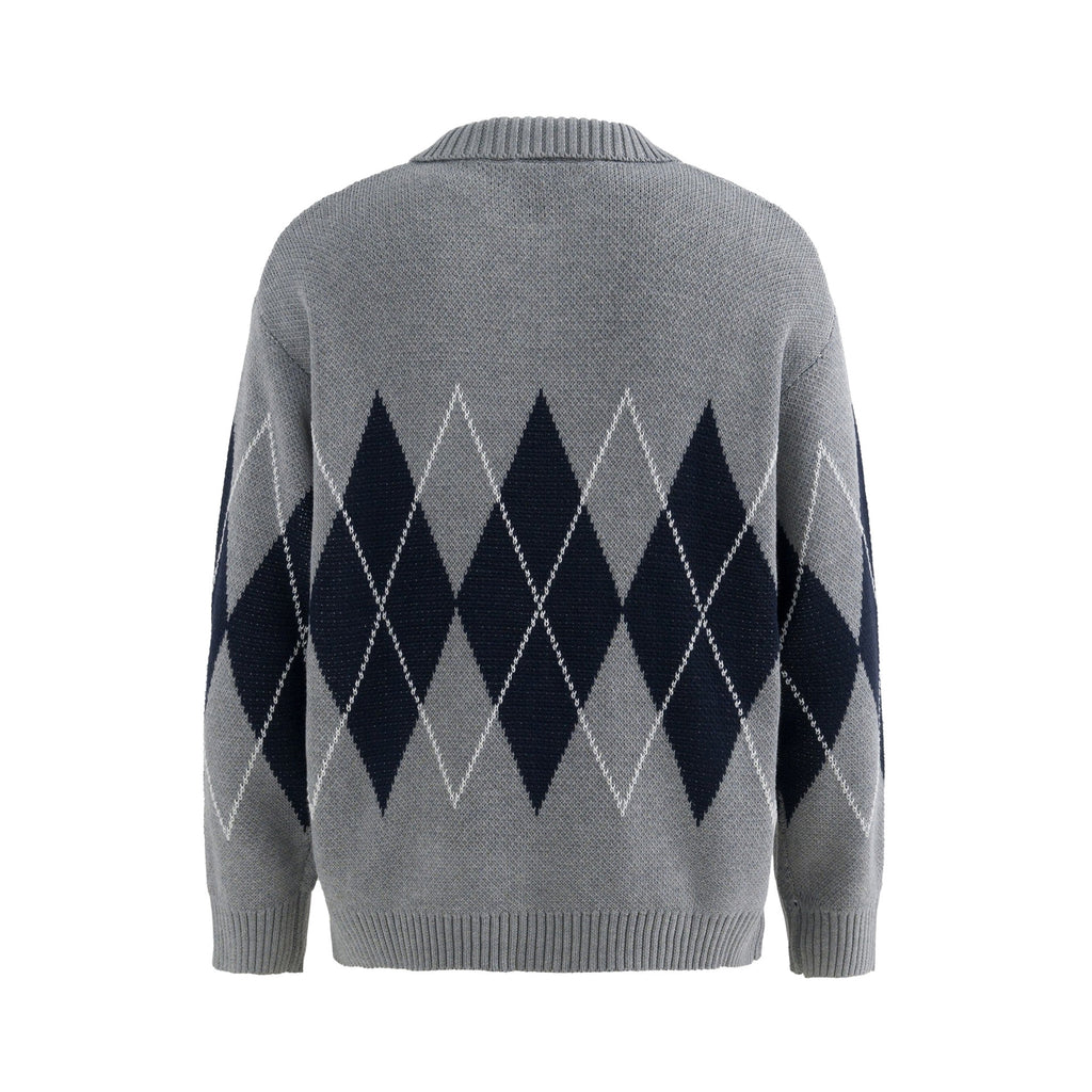 Ardleigh | Argyle Knit Jumper Structured Collar – Product Photo
