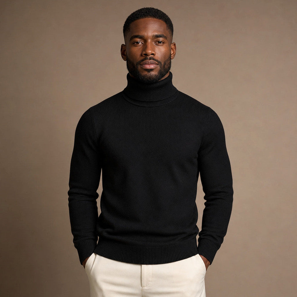 Arnold | Turtleneck Sweater Merino Wool in Black – Premium Editorial