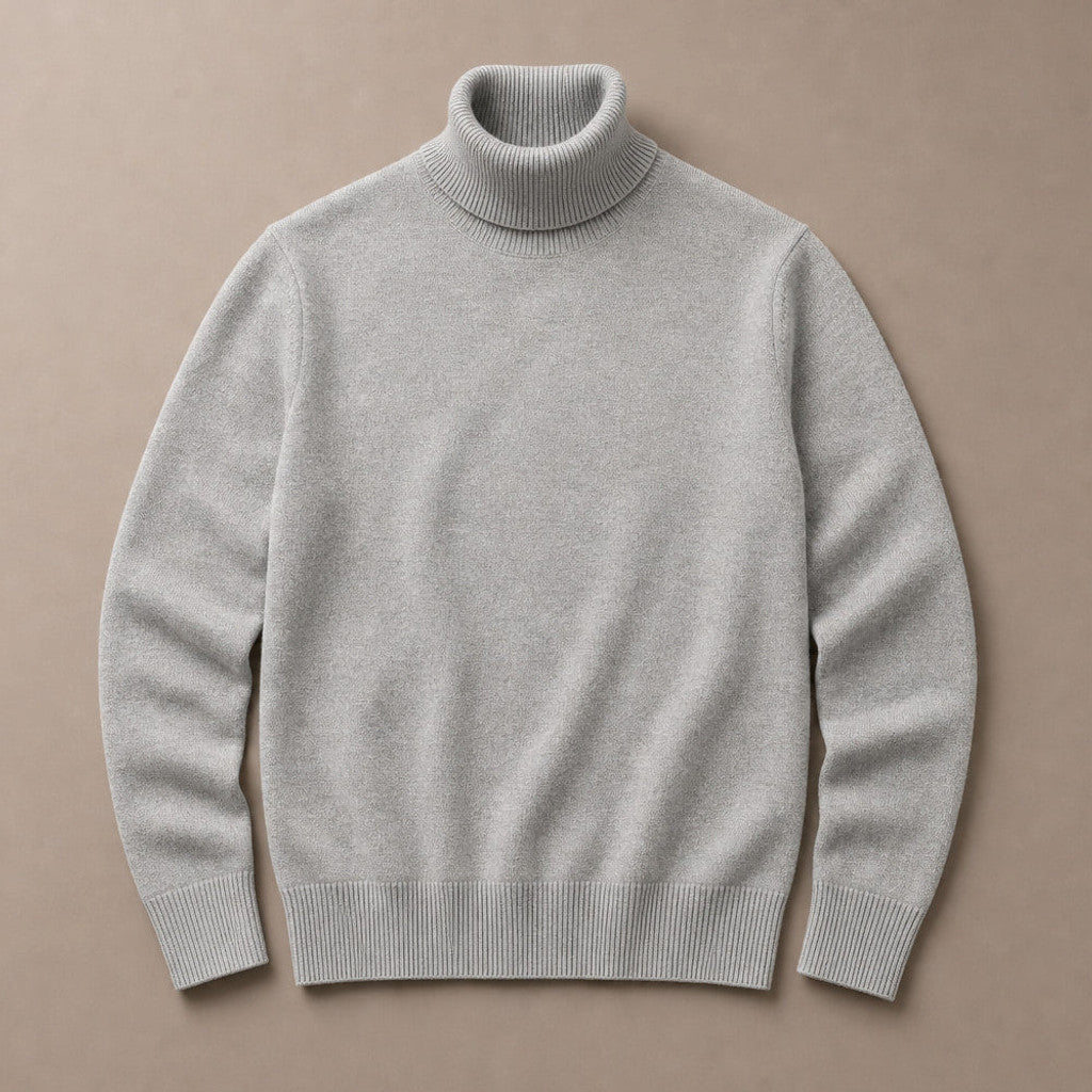 Arnold | Turtleneck Sweater Merino Wool Grey – Product Photo