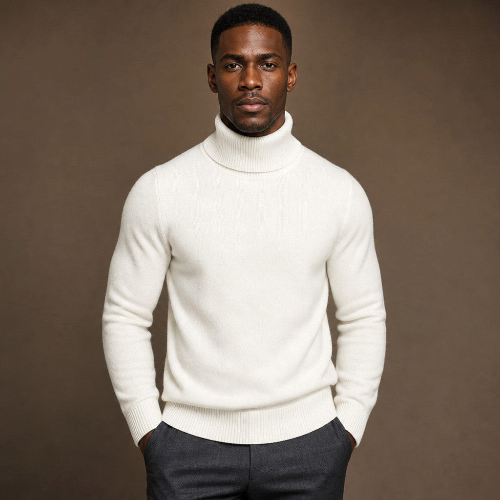 Arnold | Turtleneck Sweater Merino Wool in White – Premium Editorial