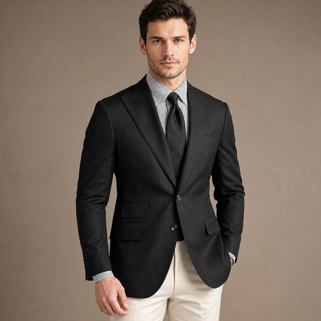 Atcon | Blazer Half Lined Neapolitan Cut Black – Product Photo
