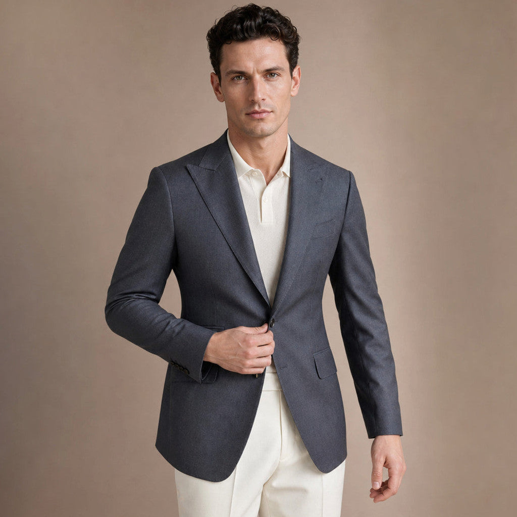 Atcon | Blazer Half Lined Neapolitan Cut Charcoal – Product Photo