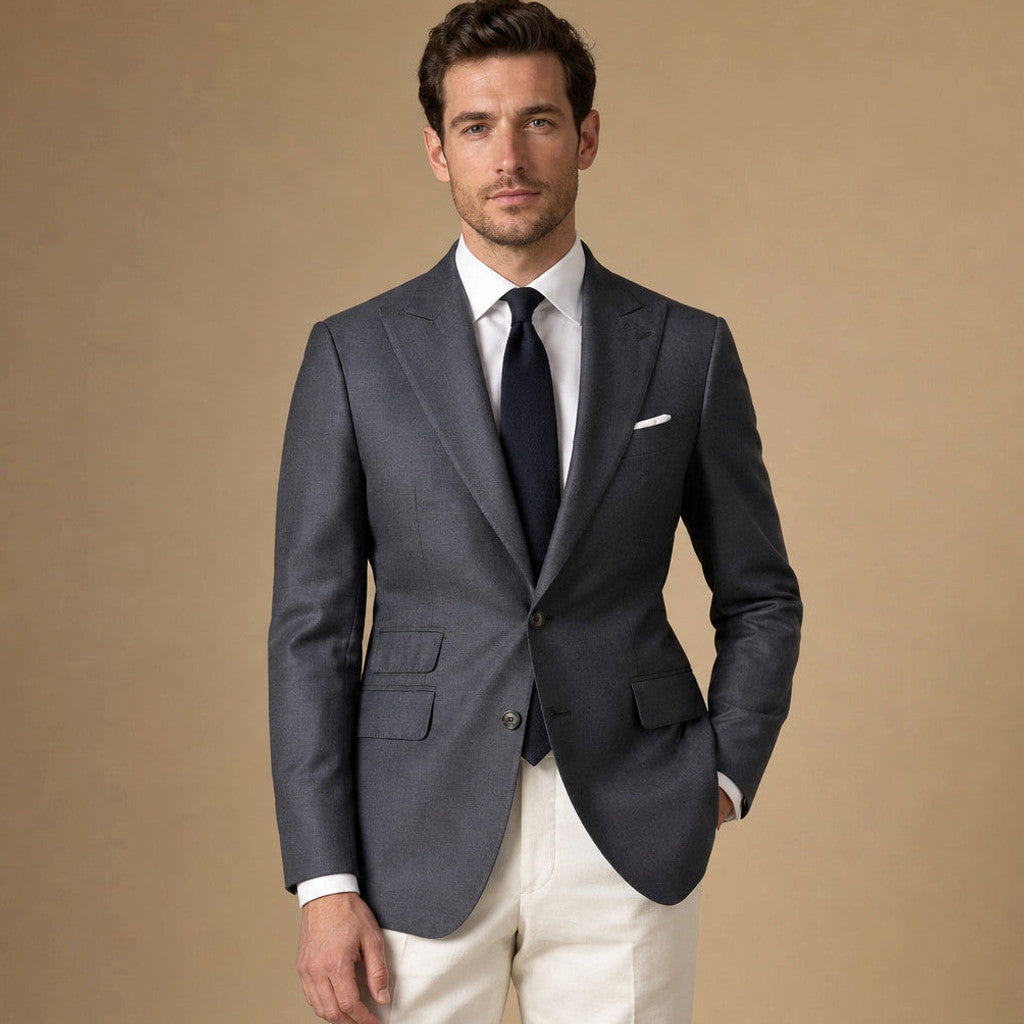 Atcon | Blazer Half Lined Neapolitan Cut in Charcoal – Premium Editorial