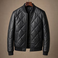 Atvel | Quilted Leather Jacket Black Black – Product Photo