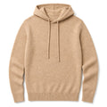 Austin | Knitwear Hoodie Fine Knit Relaxed Fit Khaki – Product Photo