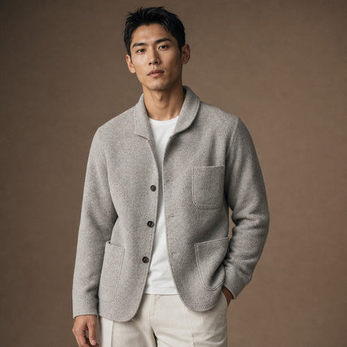 Blazer Relaxed Fit Unstructured Casual in Gray – Tomosino Premium Menswear