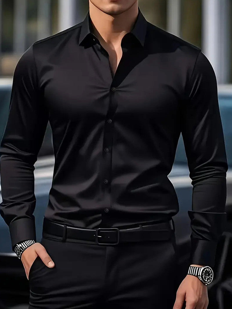 Arven | Dress Shirt Pointed Collar Long Sleeve Button-Down