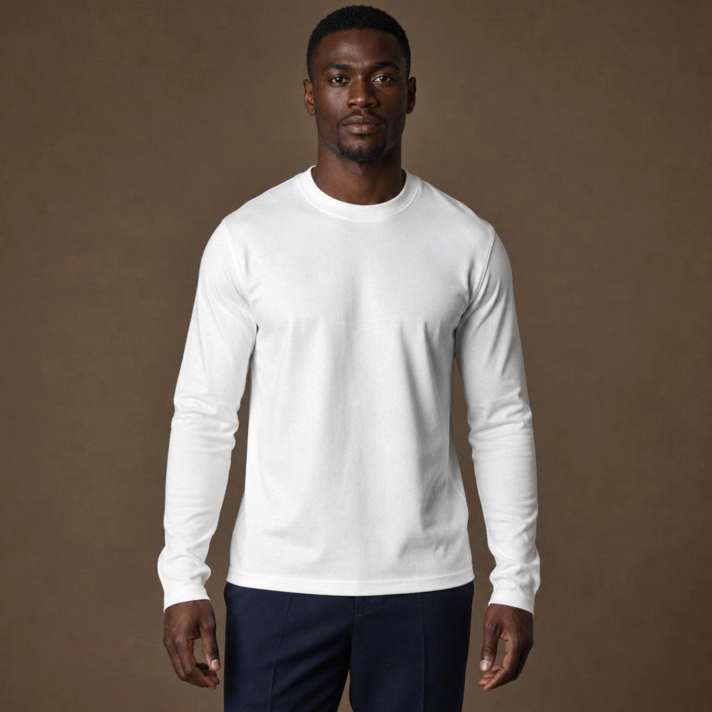 Barex | Crew Neck T-Shirt Combed Cotton in White – Premium Editorial
