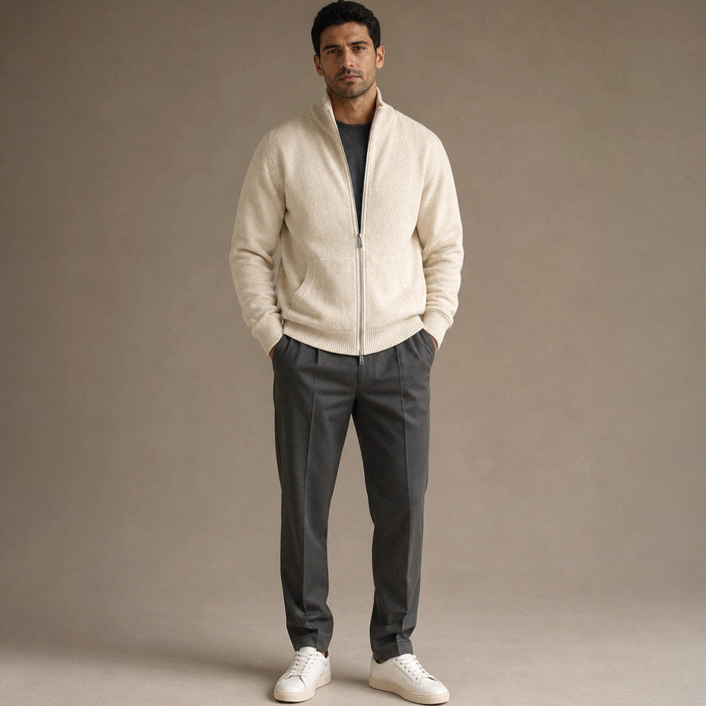 Barven | Knit Tracksuit Full Zip Beige Beige – Full Look