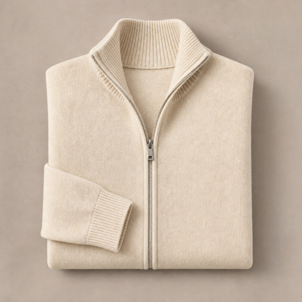 Barven | Knit Tracksuit Full Zip Beige Beige – Product Photo