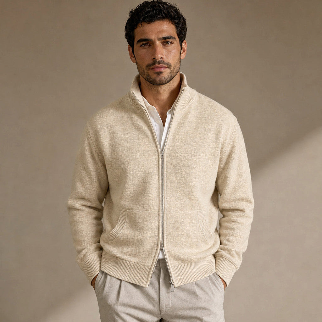 Barven | Knit Tracksuit Full Zip Beige in Beige – Premium Editorial