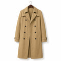 Double Breasted Trench Coat Knee-Length Polyester Khaki – Product Photo