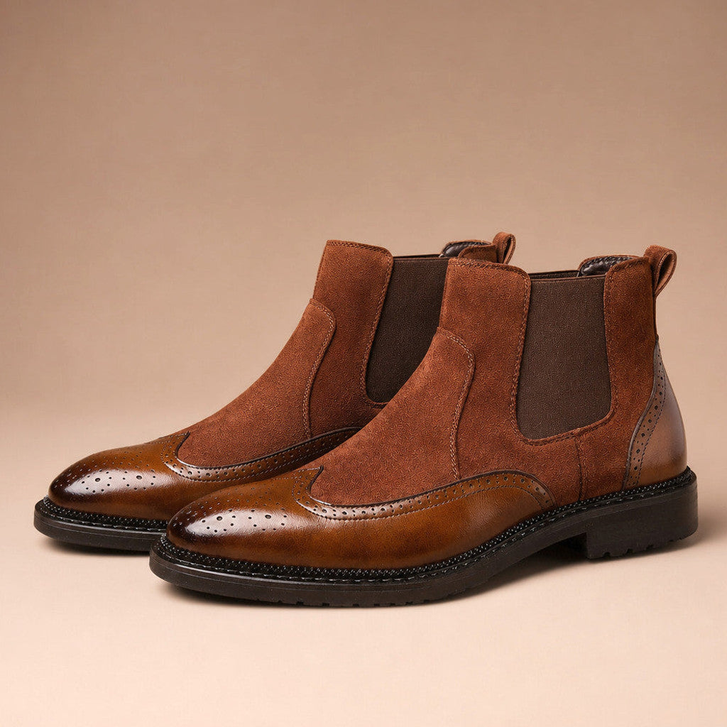 Basron | Dealer Boots Leather Cushioned Sole in Cognac Brown – Premium Editorial