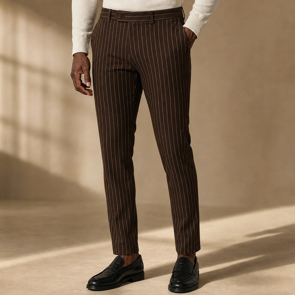 Baxel | Striped Dress Trousers Slim Fit – Product Photo