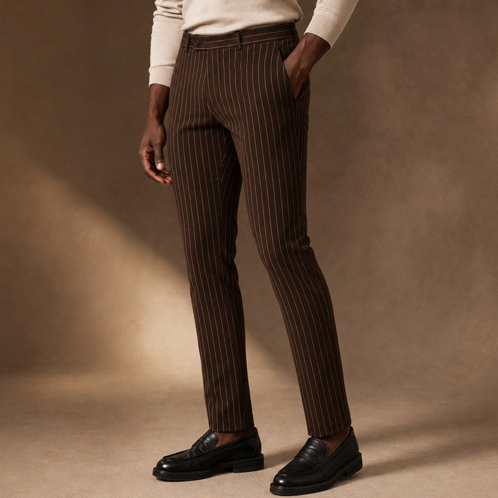 Baxel | Striped Dress Trousers Slim Fit – Product Photo