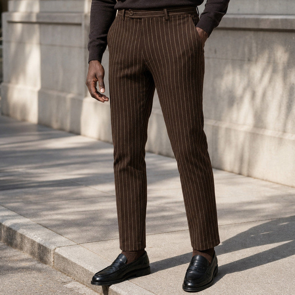 Baxel | Striped Dress Trousers Slim Fit – Product Photo