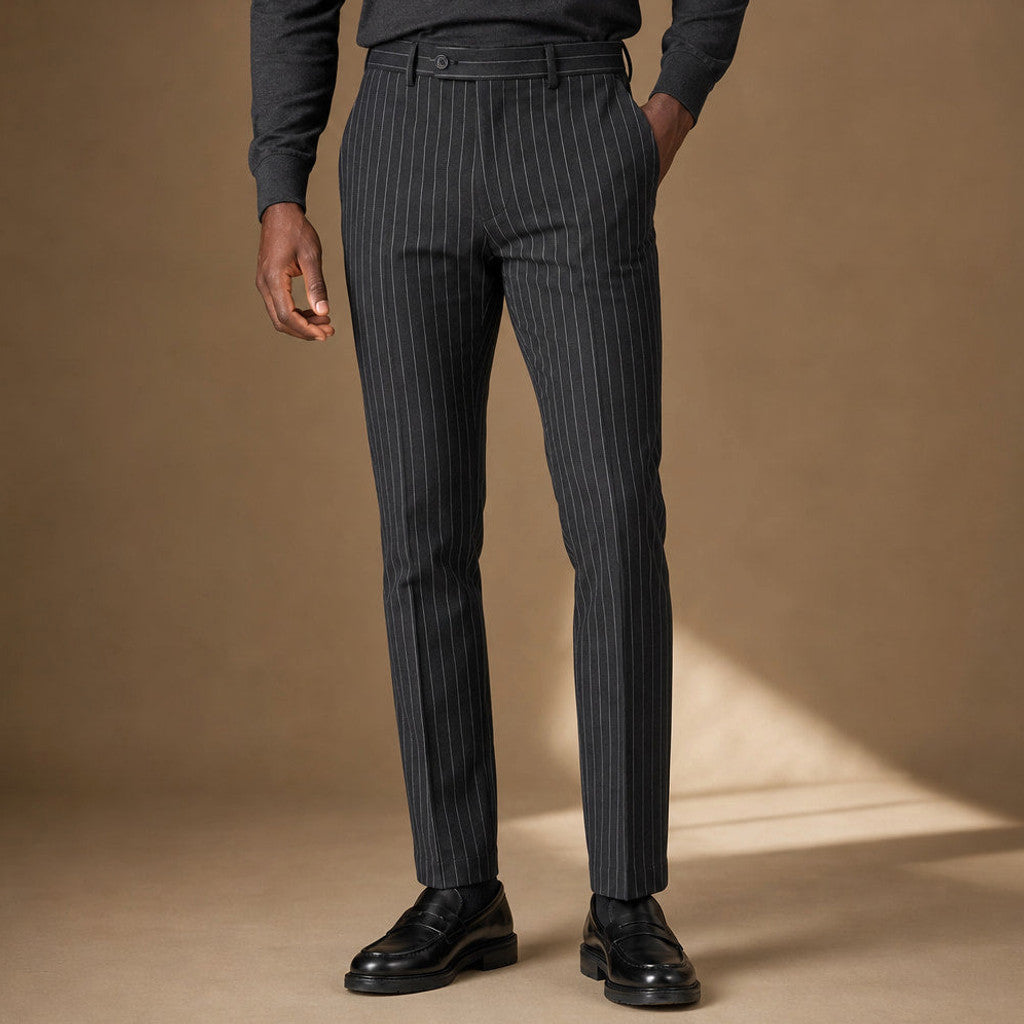Baxel | Striped Dress Trousers Slim Fit – Product Photo