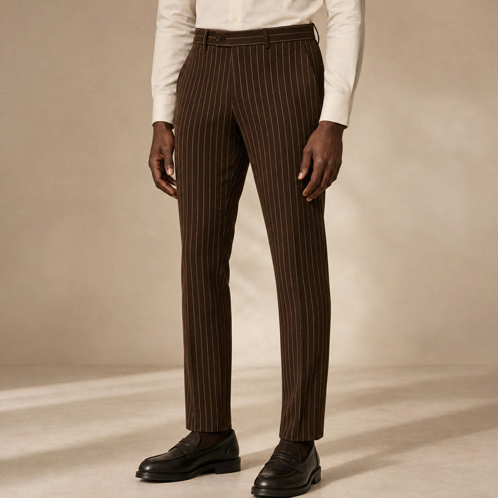 Baxel | Striped Dress Trousers Slim Fit – Product Photo