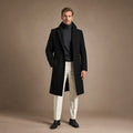 Suit Overcoat Wool-Blend Single-Breasted Black – Product Photo