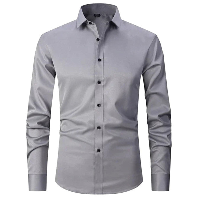Norven | Dress Shirt Stretch Slim Fit Button-Front Long Sleeve