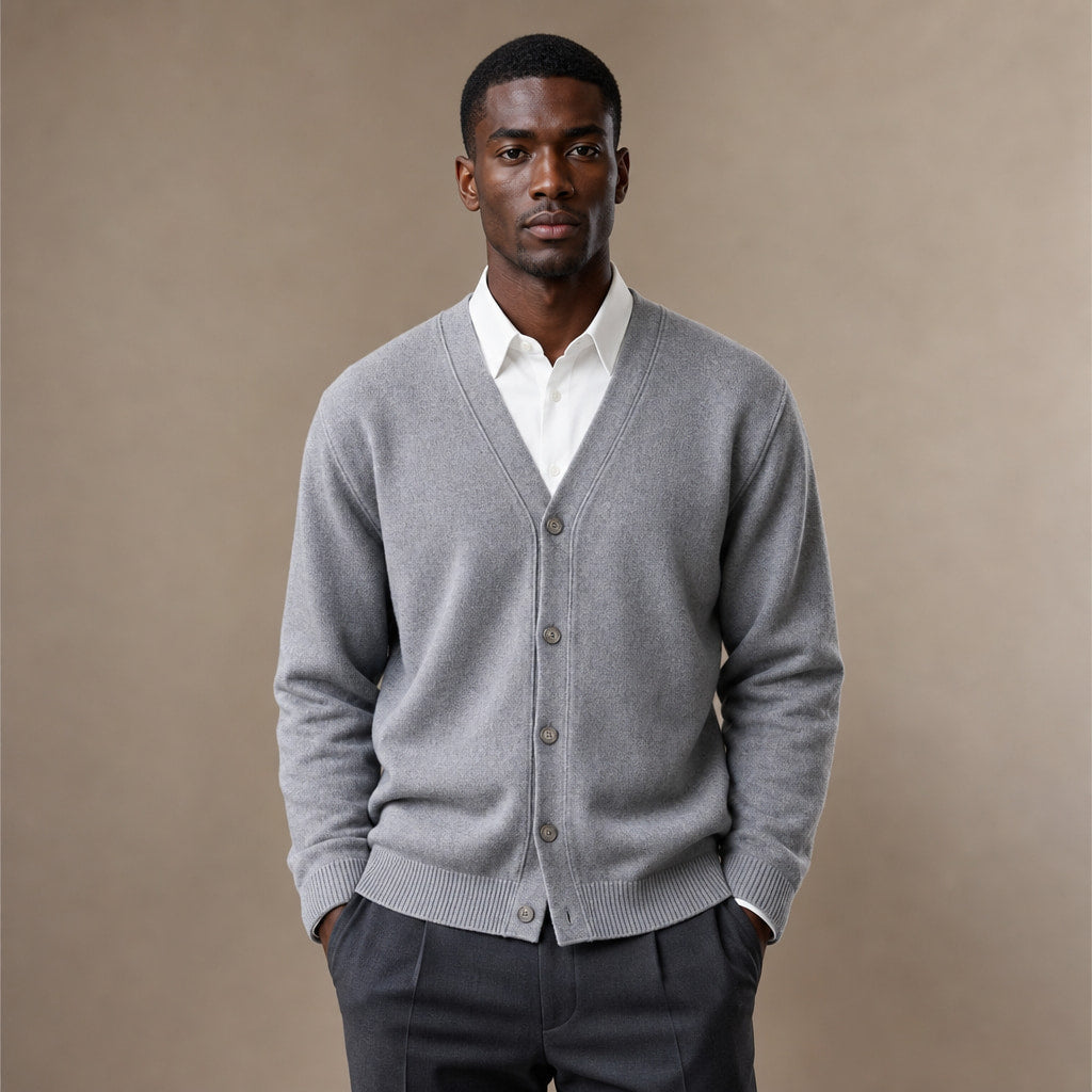 Cardigan Soft Knit Button Front in Gray – Tomosino Premium Menswear