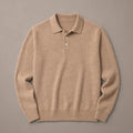 Belkon | Knit Polo Shirt Button Placket Khaki – Product Photo