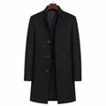 Trench Coat Wool Blend Tailored Overcoat Black – Product Photo