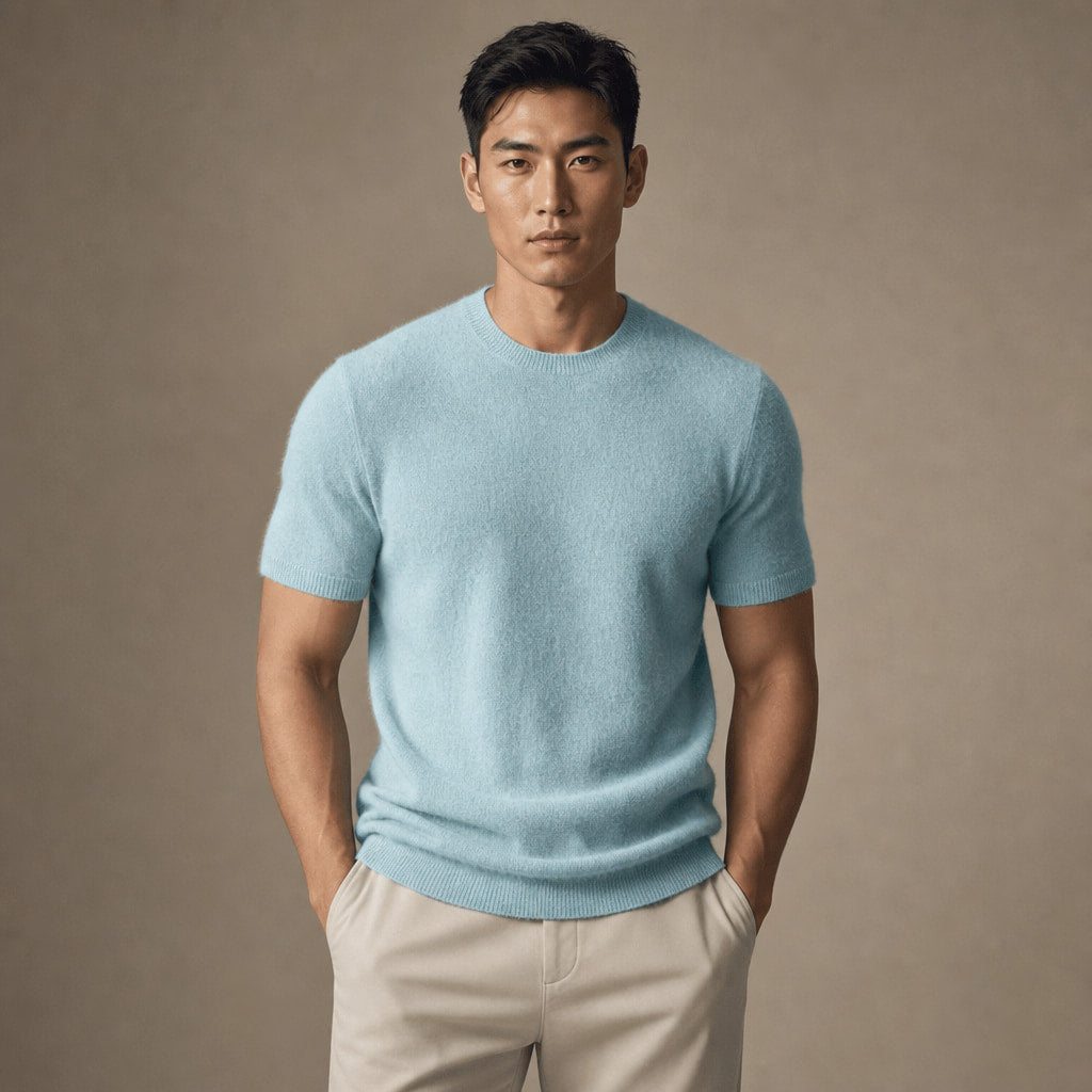 Fine Knit Tee Soft Touch Relaxed Fit in Mint – Tomosino Premium Menswear