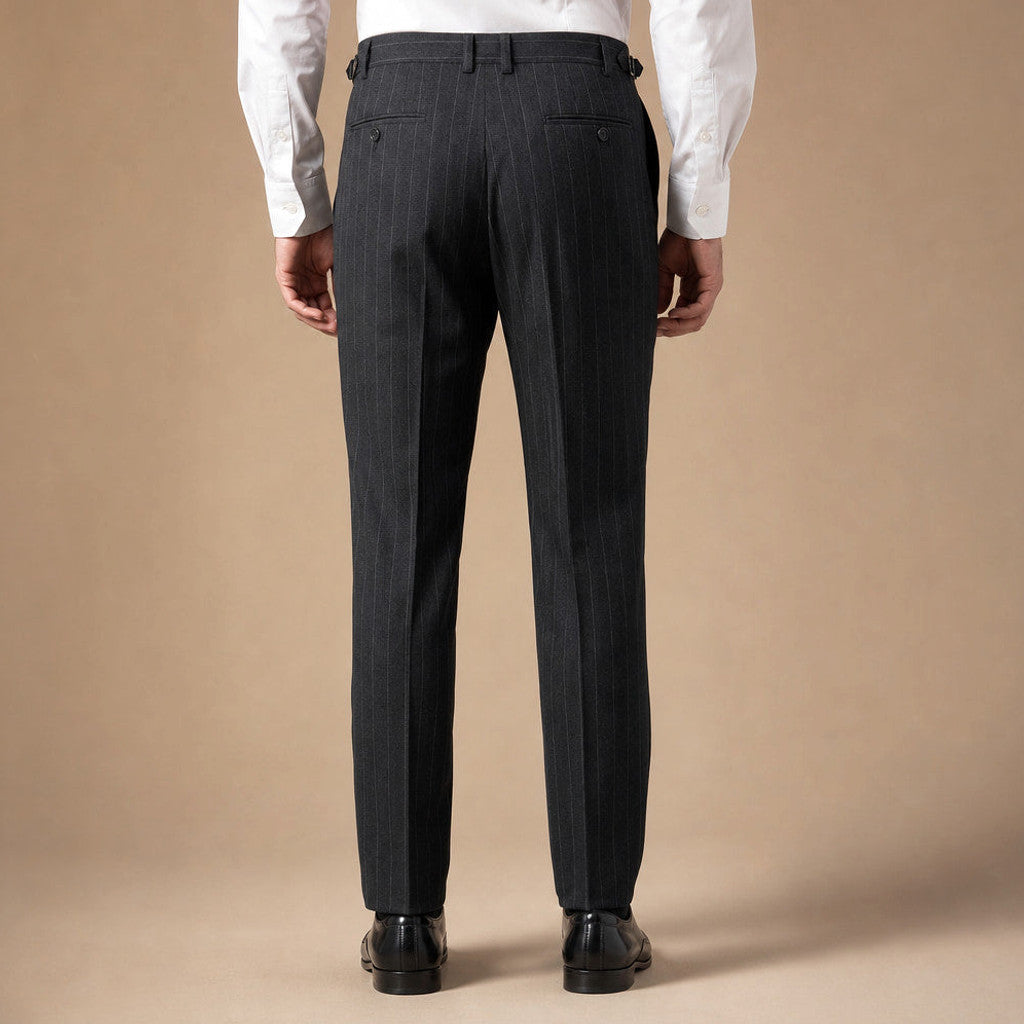 Belvane | Dress Pants Pinstripe Pleated Front – Product Photo