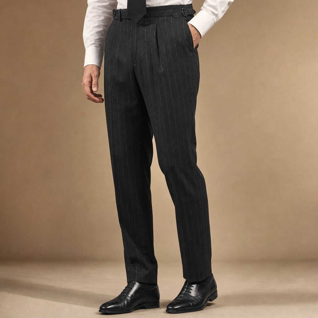 Belvane | Dress Pants Pinstripe Pleated Front – Product Photo