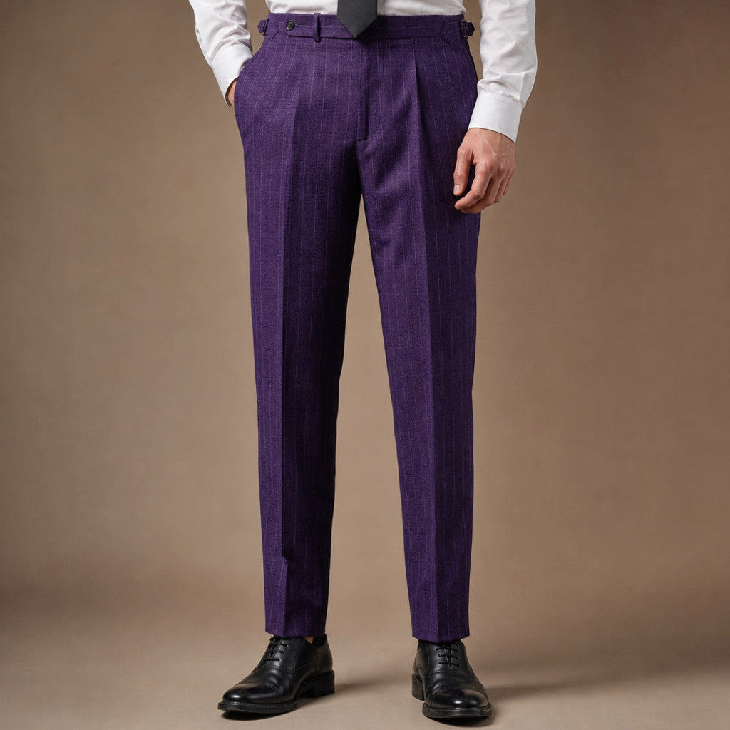 Belvane | Dress Pants Pinstripe Pleated Front – Product Photo