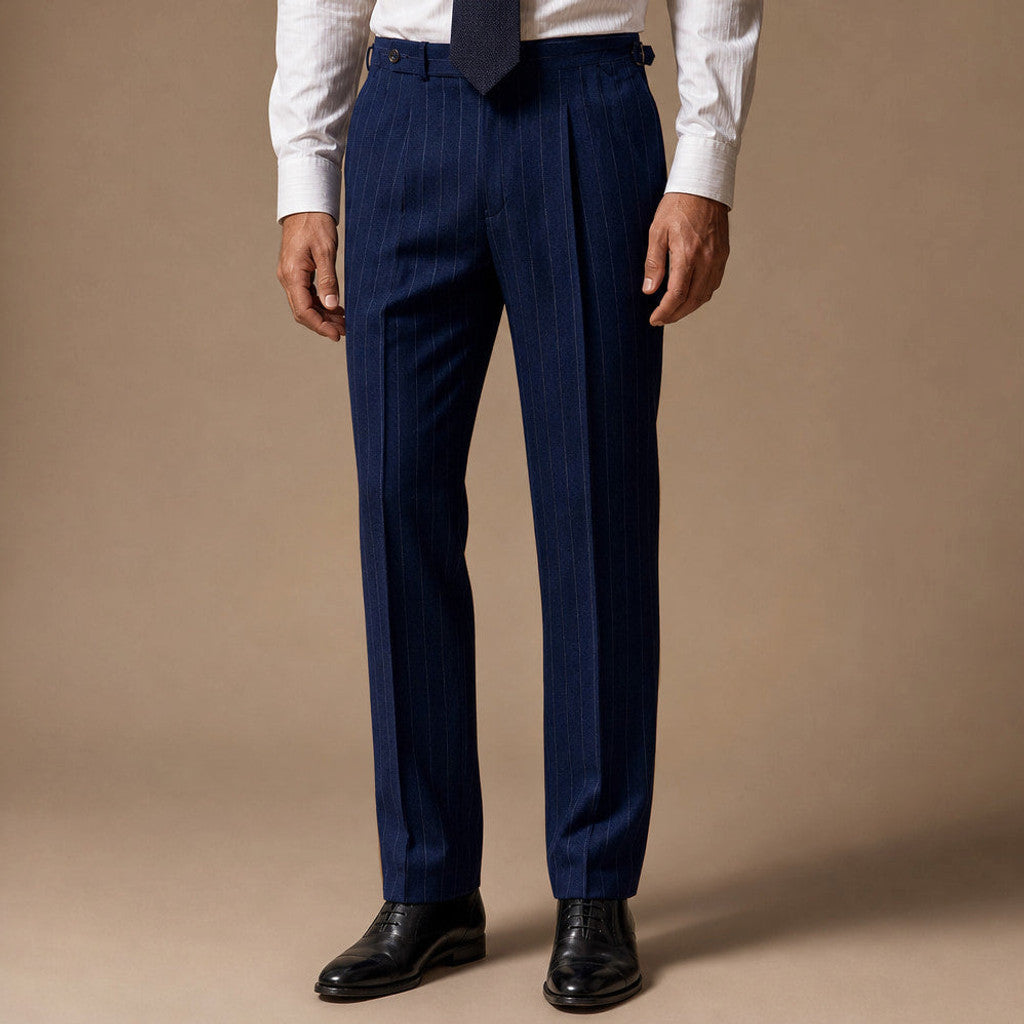 Belvane | Dress Pants Pinstripe Pleated Front – Product Photo