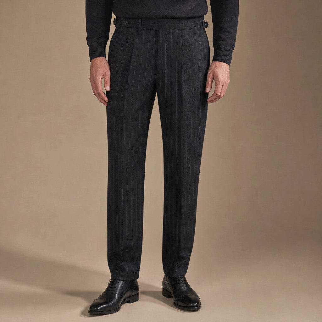 Belvane | Dress Pants Pinstripe Pleated Front – Product Photo