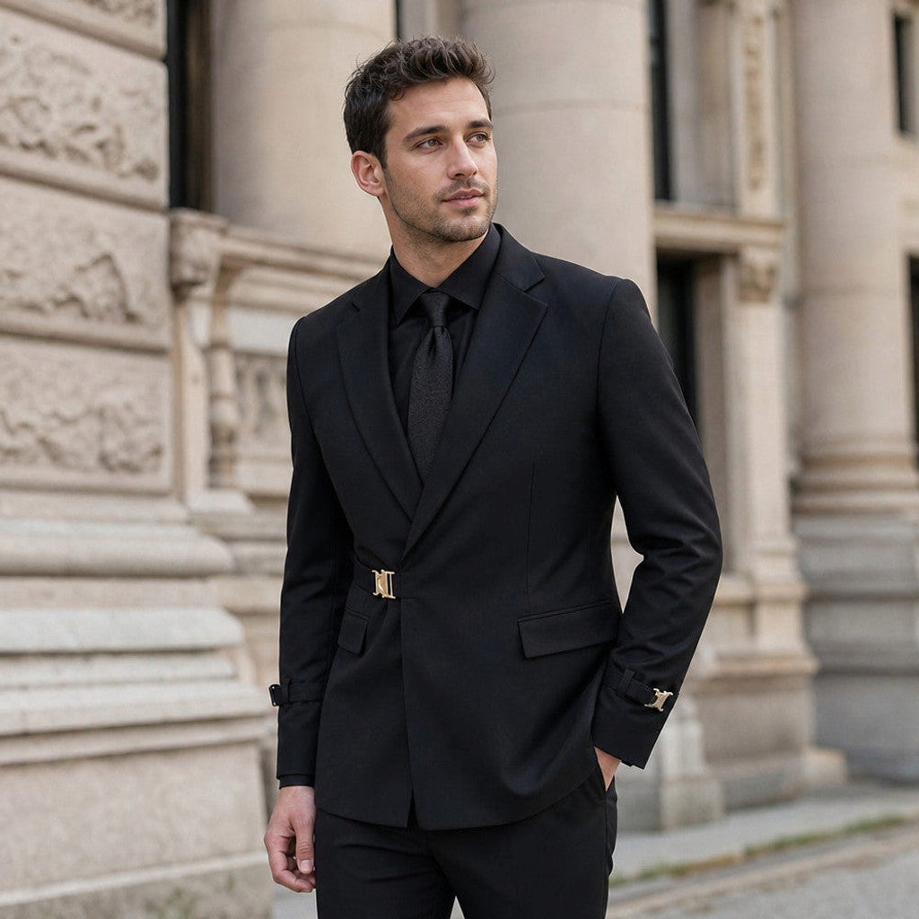 Belvor | Blazer Half Lined Soft Suiting Black – Styled Editorial Shot