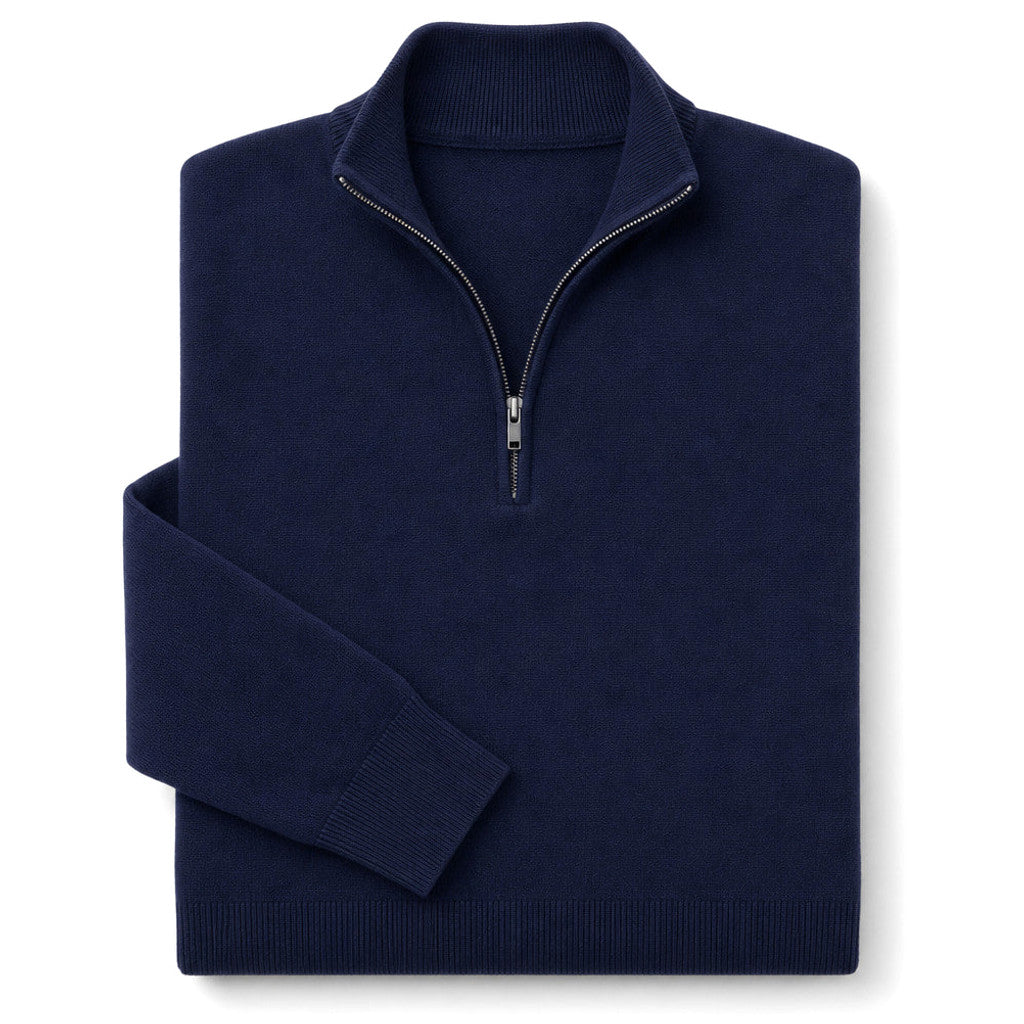 Benedict | Quarter Zip Sweater Mock Neck Slim Fit – Product Photo